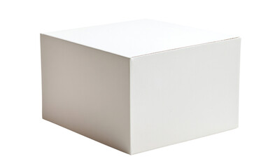 Fototapeta premium A stark, white cardboard box without any text or graphics, placed against a bright white background, exuding a sense of emptiness and neutrality