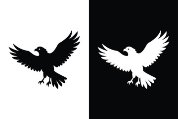Obraz premium Black and White Osprey Bird Vector Icon.