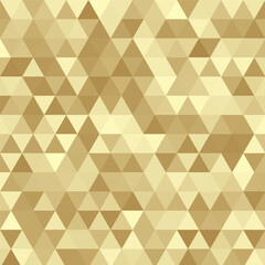 Geometric background in shades of gold. Triangle. It is possible to make a pattern. Vector illustration