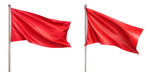 red flags on the white background