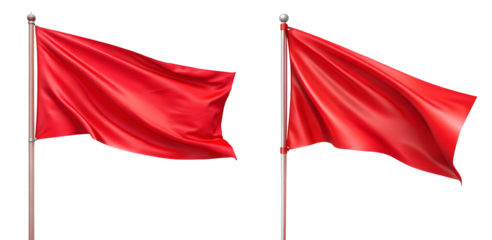 red flags on the white background