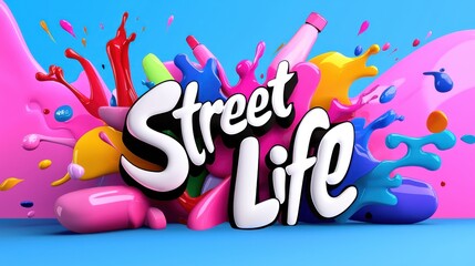 Vibrant Street Life Paint Splatter Design