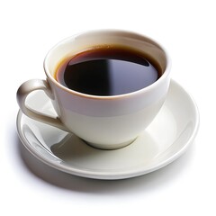 Elegant White Coffee Cup on Saucer - Perfect for Morning Coffee Lovers