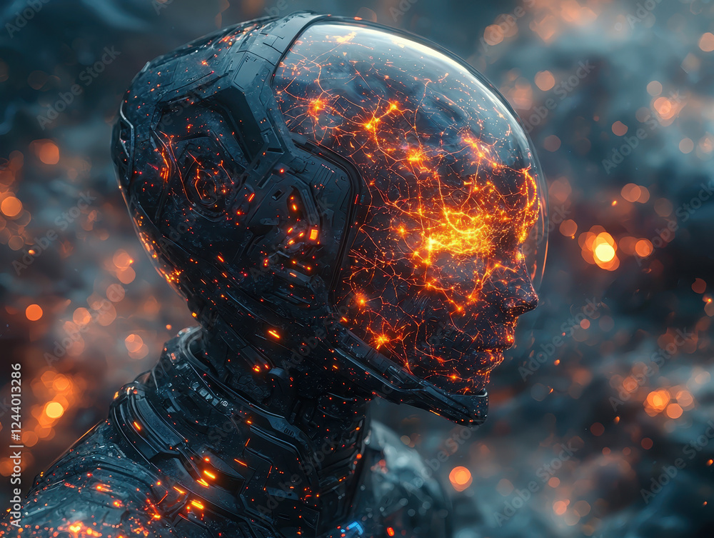 Poster evolution of artificial intelligence showcases gpt-10 as a cosmic entity, embodying the essence of o