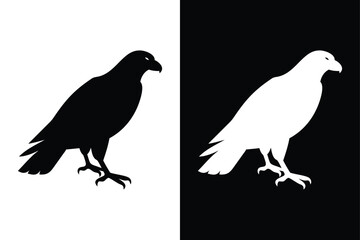 Download Osprey Silhouette Vector Icon Bold Black & White.