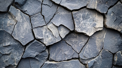 Textured Dark Stones Arranged in an Intricate Pattern Showcasing Natural Geological Formations in a Rugged Landscape