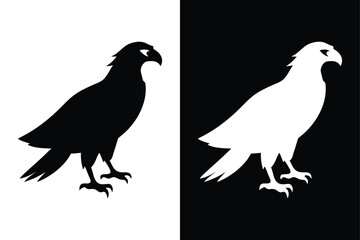 Obraz premium Download Osprey Silhouette Vector Icon Bold Black & White.
