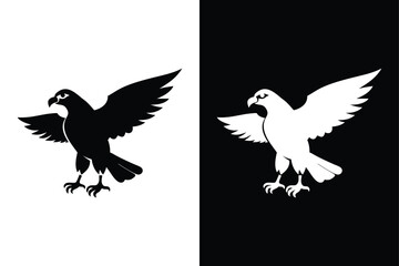 Obraz premium Download Osprey Silhouette Vector Icon Bold Black & White.