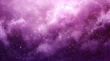 Fototapeta premium A mesmerizing cosmic scene featuring a vibrant purple nebula, scattered with shimmering stars, creating an ethereal and dreamy atmosphere.