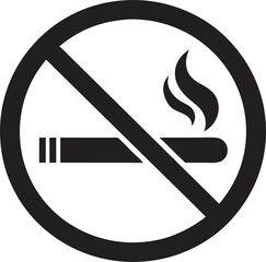 No Smoking Sign Silhouette Icon Vector Illustration, no smoking sign vector illustration isolated on a white background 