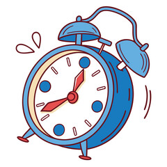 Timer Icon – Cartoon Style blue  Buttons, Isolated