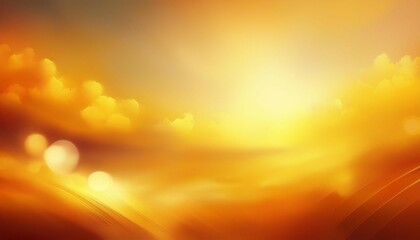 Fototapeta premium a blurred golden warm yellow and orange abstract sunny summer sky background illustration