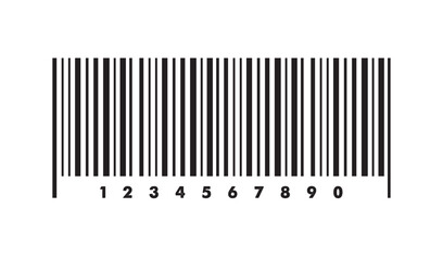 Barcode icon. Barcode vector icon clipping path. Simple fake bar code. Bar code for web design. Barcode product distribution icon. Vector illustration isolated on white background.
