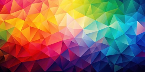 Obraz premium Vibrant Spectrum of Interlocking Triangular Shapes Forming a Colorful Abstract Background