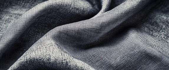 Fototapeta premium Close-up textured grey fabric with intricate weave pattern