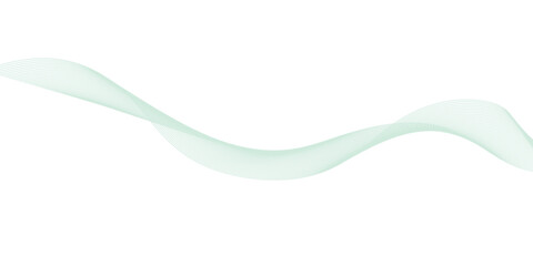 Abstract green lines on a white background. Modern technology wave design. Vector illustration.	