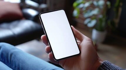 A person holding a smartphone in their hand