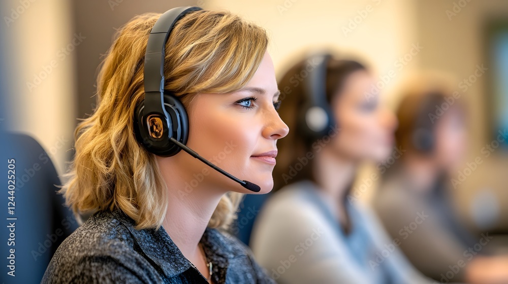 Aufkleber professional customer service team in a training session focusing on skill development and