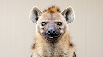 Obraz premium Hyena portrait, zoo background, wildlife image
