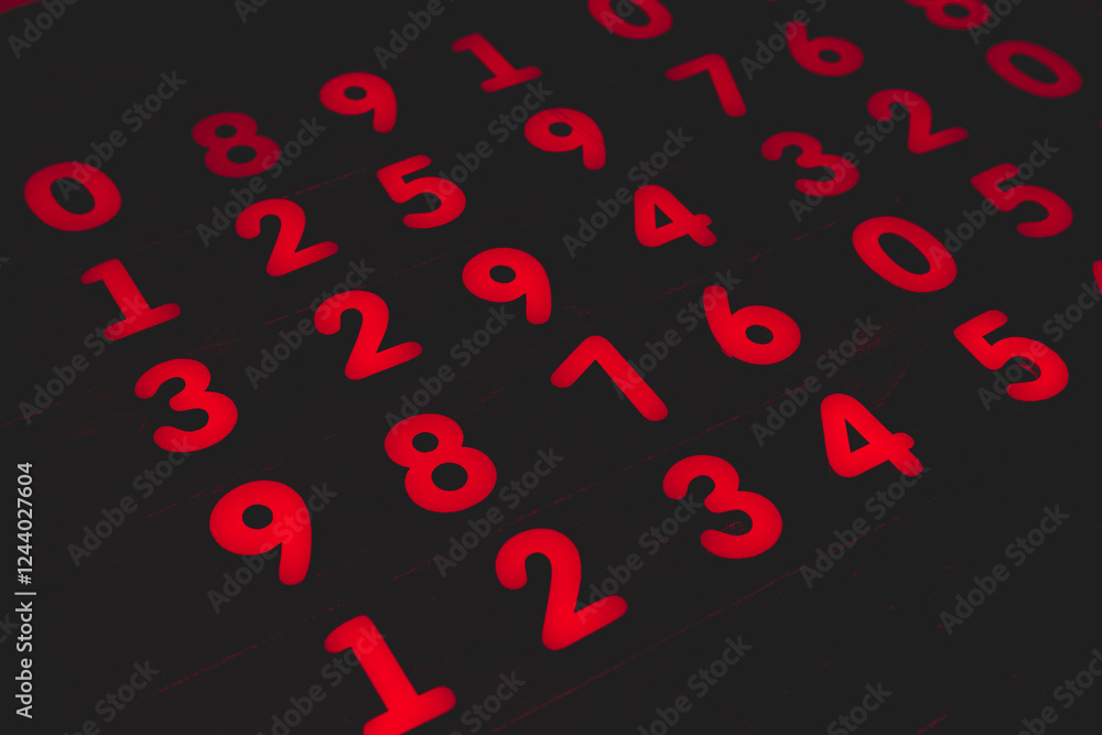 Poster background of numbers. from zero to nine. numbers texture. finance data concept. matematic. seamless