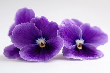 Obraz premium A close-up shot of vibrant purple flowers on a white background