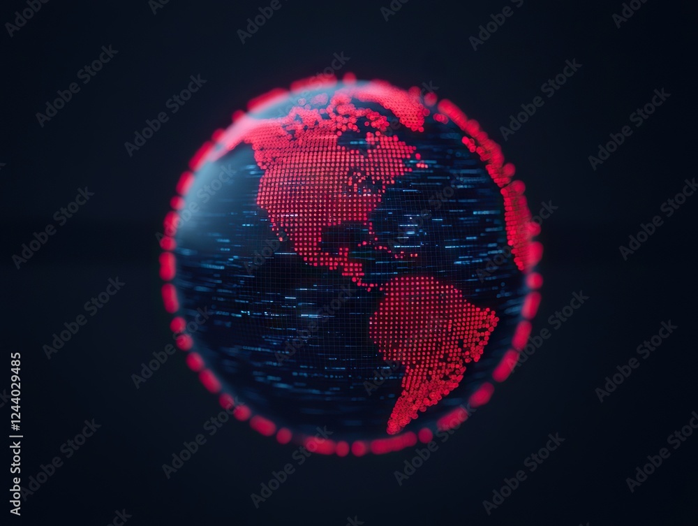 Poster digital earth visualization global context infographic design dark environment 3d perspective geospa