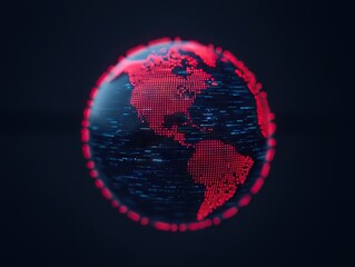 Digital earth visualization global context infographic design dark environment 3d perspective geospatial concept