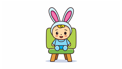 椅子に座ったかわいい子供のキャラクター、赤ちゃん
