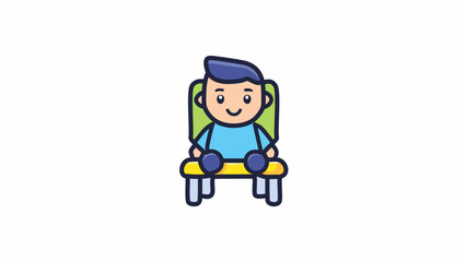 椅子に座ったかわいい子供のキャラクター、赤ちゃん