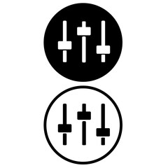 Control sliders icon. Media mixer and interface filter symbol