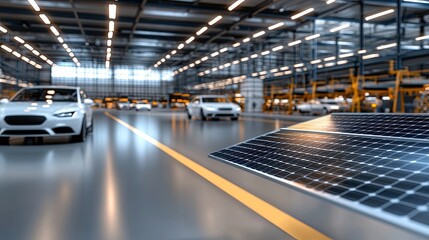 Naklejka premium Three white photovoltaic panels are mounted on a wall, connected to an energy storage system in a clean, minimalistic setting
