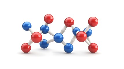 3D Molecular Model of Carnosine Peptide Chemical Structure on White Background