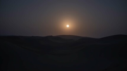 Obraz premium Serene Desert Landscape at Dusk with Soft Sunlight and Shadows