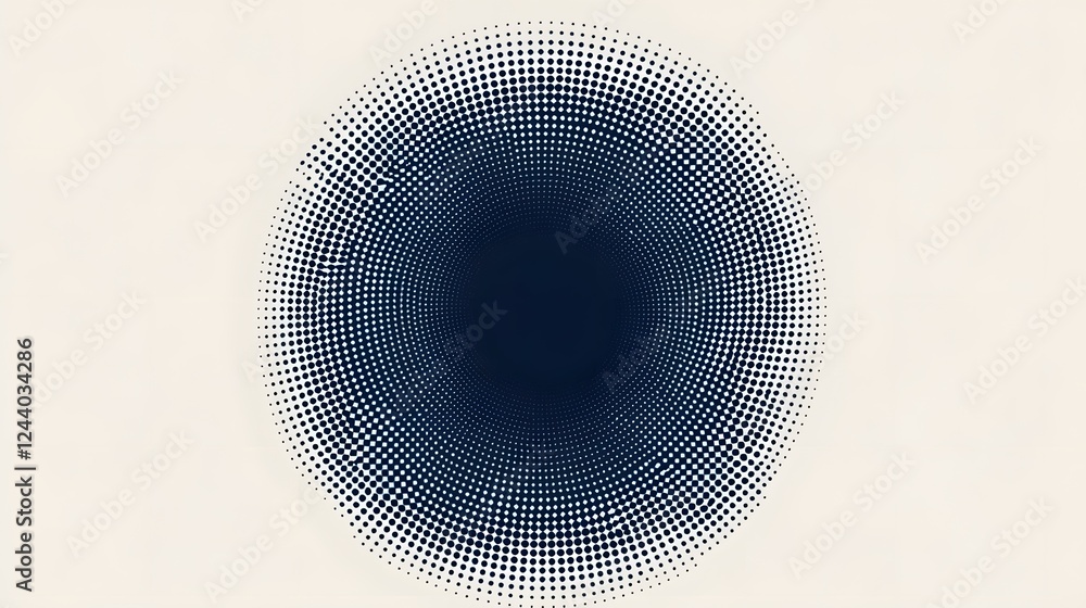 Poster minimalist radial halftone gradient with evenly spaced dots