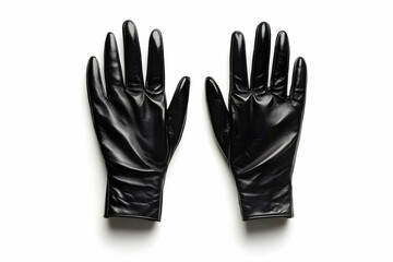 Obraz premium Black leather gloves, studio shot, white background, fashion accessory