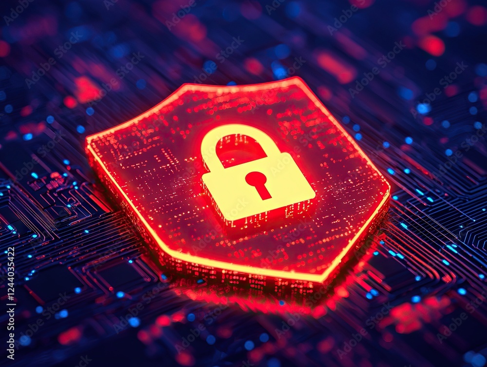 Poster cybersecurity action icon digital network graphic design tech environment close-up view secure conce