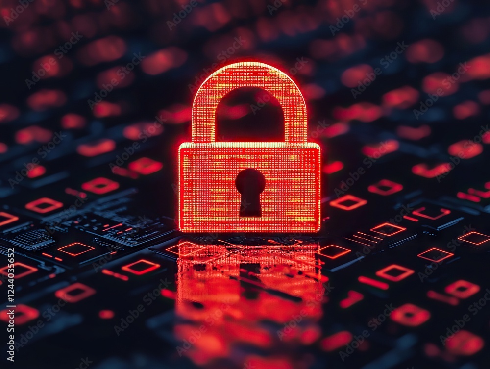 Poster digital security measures cyber space graphic design modern technology close-up view data protection
