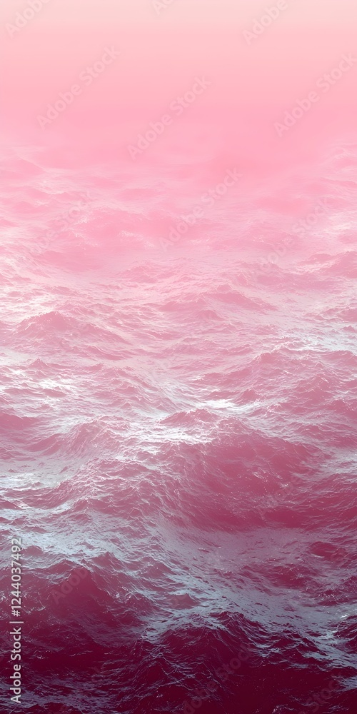 Aufkleber a serene view of ocean waves reflecting soft pink hues, creating a calming and ethereal atmosphere. 