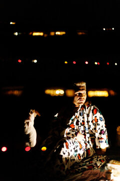 Portrait of a guy in colorful clothes