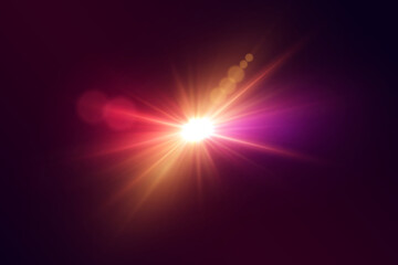 Special lens effect, flash of light. Vector illustration