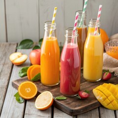 Fototapeta premium juice and fruits