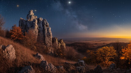 Obraz premium At night Under the starry sky Ternoshorska Lada in_003
