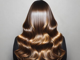 Fototapeta premium Portrait of swing shiny long hair girl