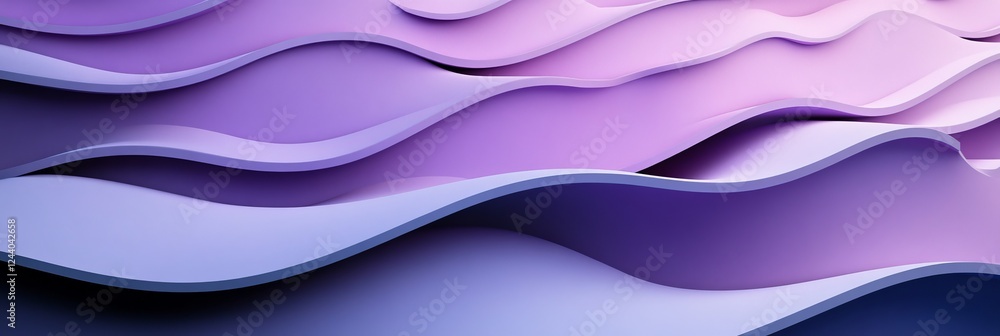 Poster seamless lavender gray 3d wave pattern, elegant minimalist design background for text placement