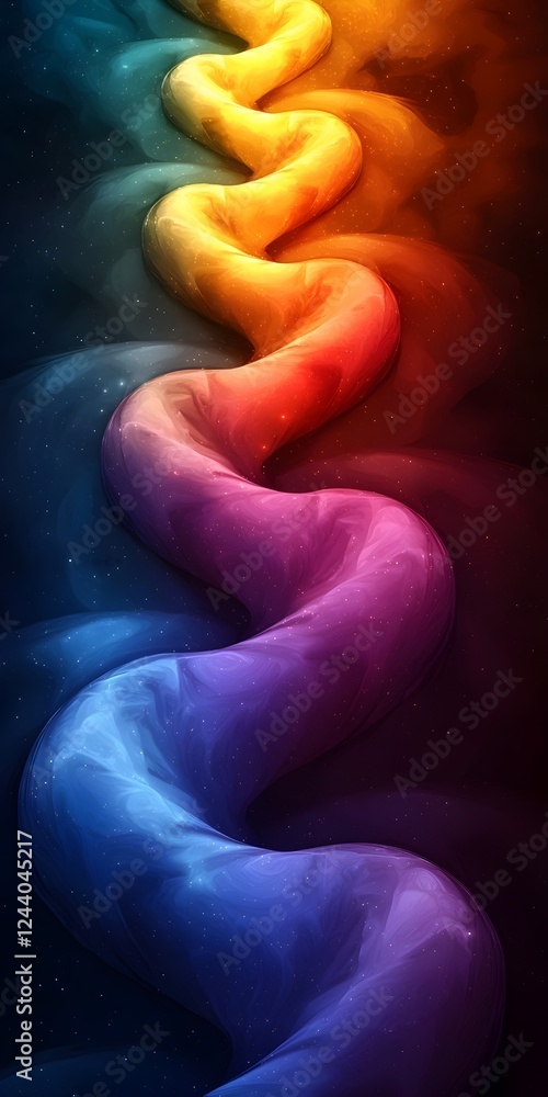 Poster a mesmerizing, swirling gradient of colors transitioning smoothly from deep blue to vibrant orange, 