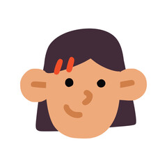 Women purple hair with hair pin with children style