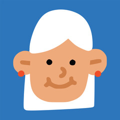 Women white hair with children style