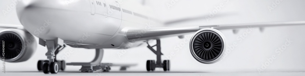Poster close-up view of a jet engine on an airplane