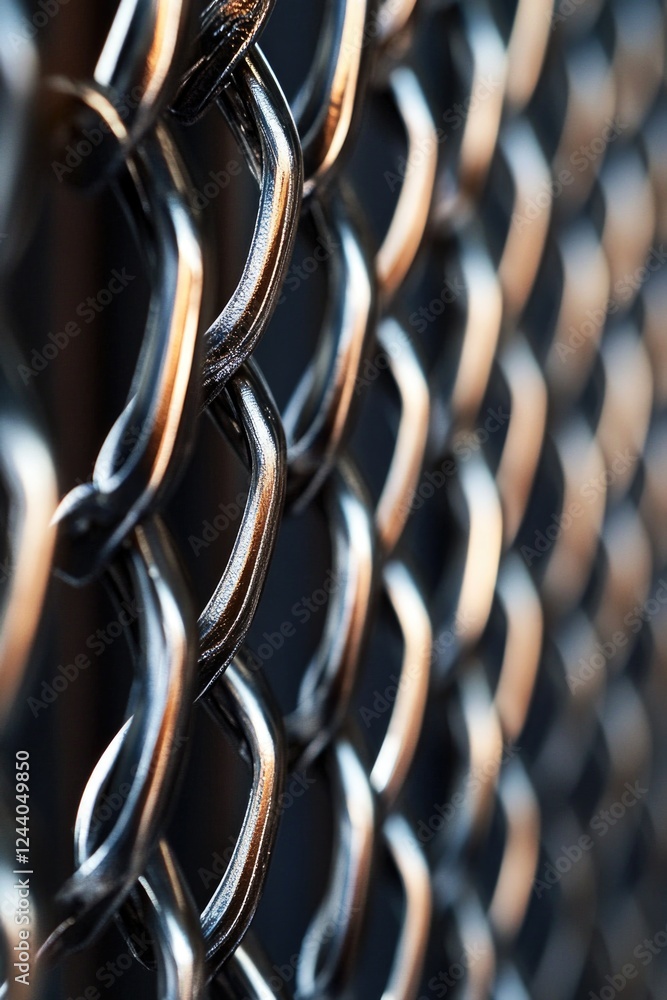 Aufkleber Close-up view of a chain link fence, suitable for architectural or security-related uses