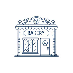bakery silhouette vector line art logo design